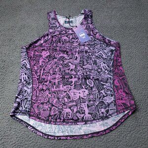 NEW $58 Janji Helio Tech Tank Top Batik Purple Polyester Womens M Medium